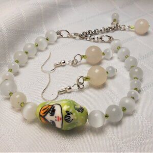 no 804 Handmade jewelry set with Matrioshka bracelet
